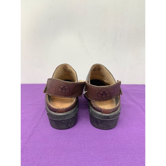 Ariat Womans 7B Brown Slip On Mules Sling Back ~ Scuffed - Picture 3 of 11